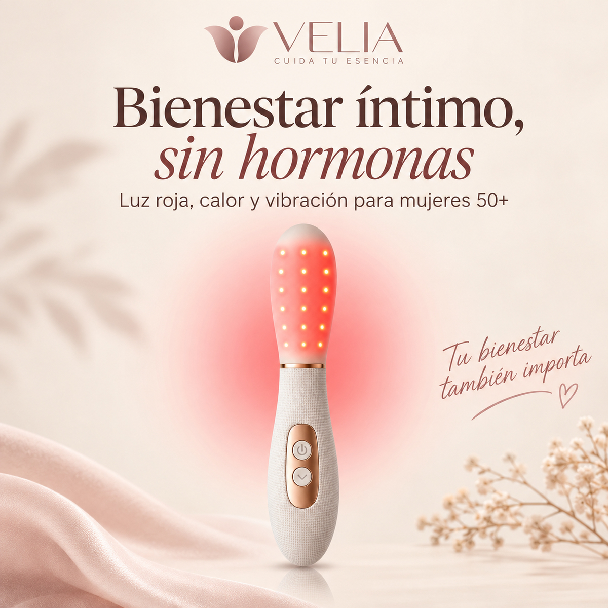 Dispositivo de Cuidado Intimo | Fisioterapia de calor, luz roja y vibración suave